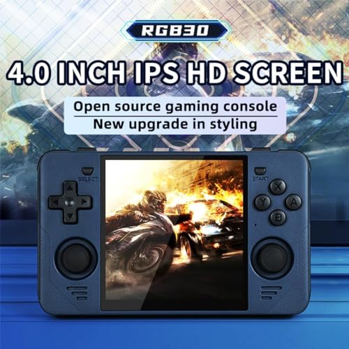 RGB30 Retro Handheld Game Console, 16+256G with 30,000 Games, JELOS System & RK3566 CPU, 4-inch IPS Acrade Portable Video Game Console for Kids Adults, 5G WiFi + Bluetooth, Black