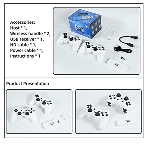Y6 Retro Video Game Stick Built-in 10,000 Games, HD 4K 128G Arcade Y6 Plug and Play TV Video Game Console Emulators with 2.4G Controllers for Boys Adults