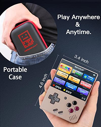 Miyoo Mini Plus,Retro Handheld Game Console with 64G TF Card,Support 10000+Games,3.5-inch Portable Rechargeable Open Source Game Console Emulator with Storage Case.(Grey)