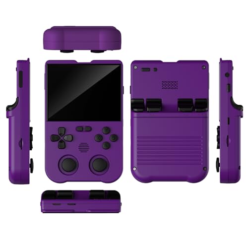 XU10 Retro Handheld Game Consoles, 3.5 inch IPS Screen, XU10 with a 64G Card Pre-Loaded 8000 Games, Support 20+ Kinds of Games Formats, with 3000 mAh Battery Life 6-8 Hours Purple