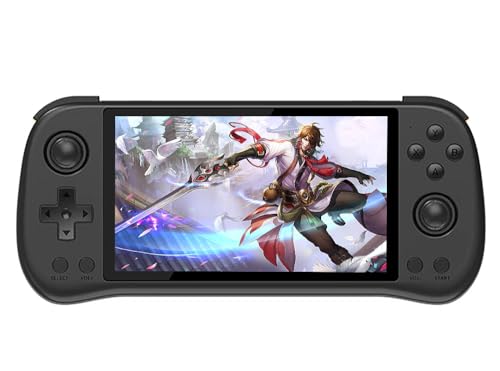 X55 Handheld Game Console with 5.5-Inch IPS Screen,HDMI Output RK3566 CPU, 4000mAh Battery Retro Portable Game Console for Kids and Adults(Black)