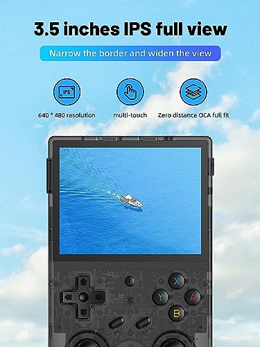 RG353V Emulator Handheld Game Console 17000+ Classic Games 64G Card, 3.5-Inches Display Dual OS Android 11, Linux System Support , RK3566 Chip(RG353V- Dual OS - Black)