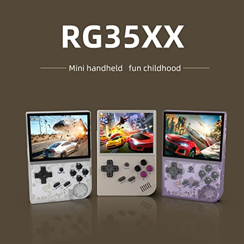 RG35XX Handheld Game Console with 5000 Games, 3.5inch IPS OCA Screen Linux System Chip Cortex-A9 Portable Handheld Nostalgic Arcade Retro Game Machine, 64g, 2100mAh (RG35XX Gray)