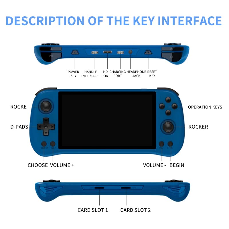 Powkiddy X55 Retro Handheld Game Console - 128Gb TF Card Pre-Installed with 20.000 Games - Linux System - Handheld Emulator 5.5-inch RGB Screen 4000 mAh Battery. Plug & Play Video Games