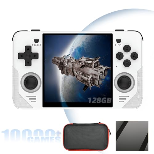RGB30 Handheld Game Console 4 inch IPS Retro Hand-held Games Consoles Hand Held Video Game Preinstalled System Support Multiplayer WF BT RK3566 128GB White