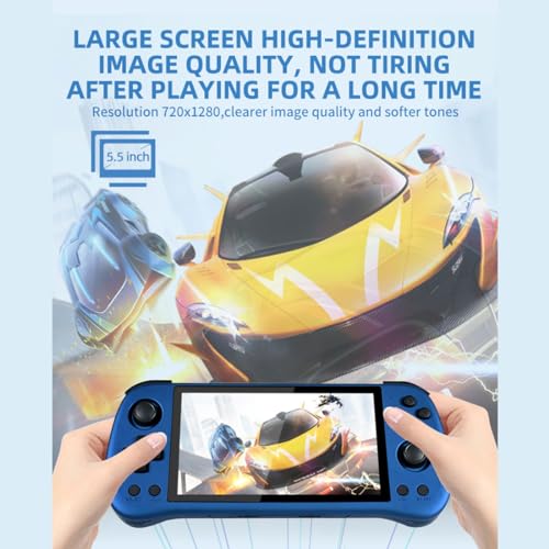 X55 Retro Arcade Handheld Game Console Built-in 30,000 Games, 5.5-Inch IPS Screen RK3566 CPU , Nostalgic Arcade Video Gaming Machines for Kids Adults -16G+256G