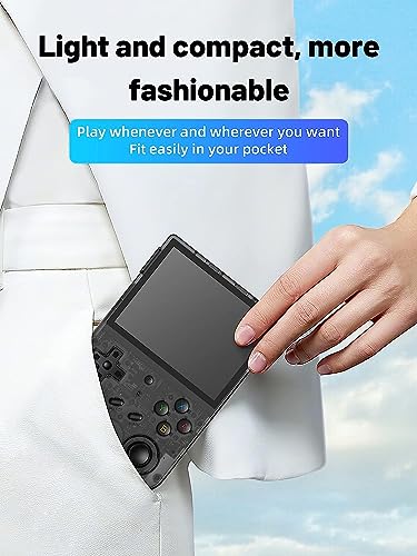 RG353V Emulator Handheld Game Console 17000+ Classic Games 64G Card, 3.5-Inches Display Dual OS Android 11, Linux System Support , RK3566 Chip(RG353V- Dual OS - Black)