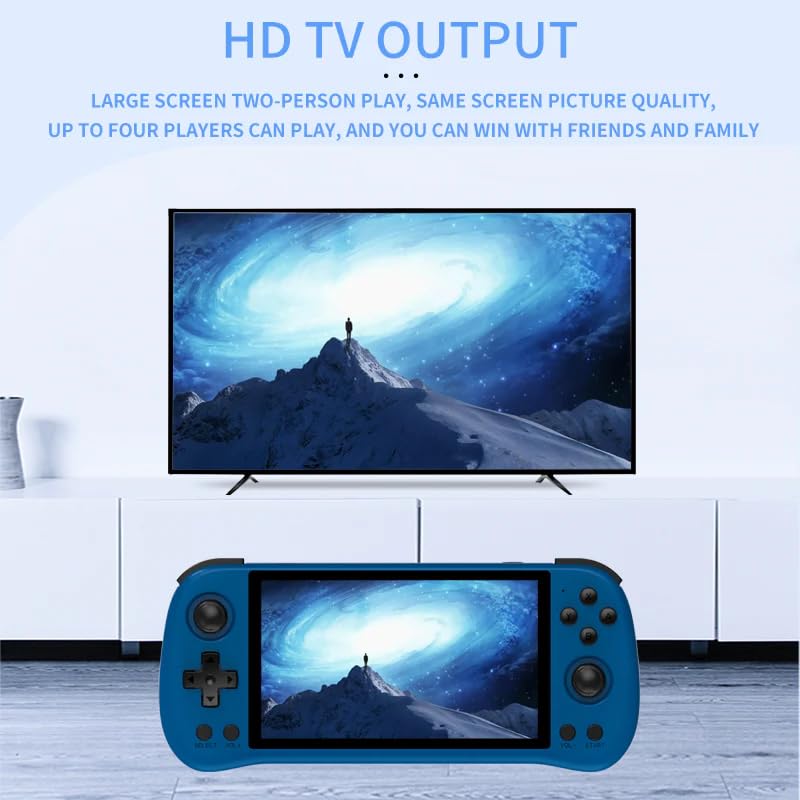 Powkiddy X55 Retro Handheld Game Console - 128Gb TF Card Pre-Installed with 20.000 Games - Linux System - Handheld Emulator 5.5-inch RGB Screen 4000 mAh Battery. Plug & Play Video Games