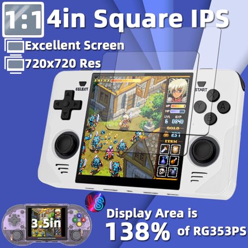 RGB30 Handheld Game Console 4 inch IPS Retro Hand-held Games Consoles Hand Held Video Game Preinstalled System Support Multiplayer WF BT RK3566 128GB White
