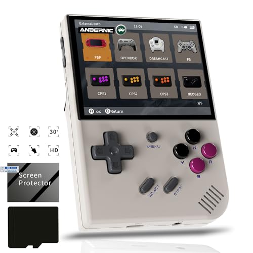 RG35XX Plus Linux Handheld Game Console 3.5'' IPS Screen, 35xx Plus with a 64G Card Pre-Loaded 6900 Games, RG35XX Plus Supports 5G WiFi Bluetooth HDMI and TV Output 3300mAh Battery