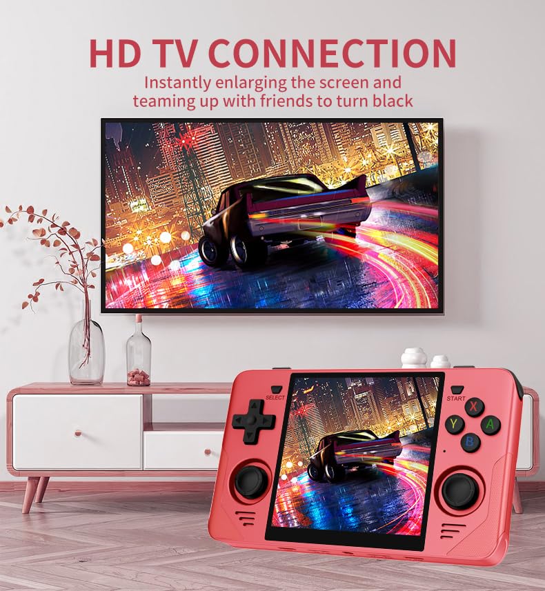 Powkiddy RGB30 Handheld Game Console - 20,000 Games, 4-inch HD Screen, RK3566 CPU, 16G+128G, WiFi/Bluetooth - Suitable for Kids and Adults,Yellow