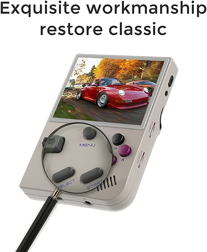 RG35XX Handheld Game Console with 5000 Games, 3.5inch IPS OCA Screen Linux System Chip Cortex-A9 Portable Handheld Nostalgic Arcade Retro Game Machine, 64g, 2100mAh (RG35XX Gray)