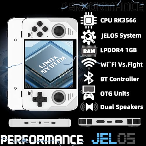 RGB30 Handheld Game Console 4 inch IPS Retro Hand-held Games Consoles Hand Held Video Game Preinstalled System Support Multiplayer WF BT RK3566 128GB White