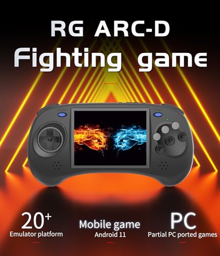 RG ARC D Retro Handheld Game Console , Dual OS Android 11 and Linux System with 128G SD Card 4541 Games Support 5G WiFi 4.2 Bluetooth Moonlight Streaming and HDMI Output (Black)