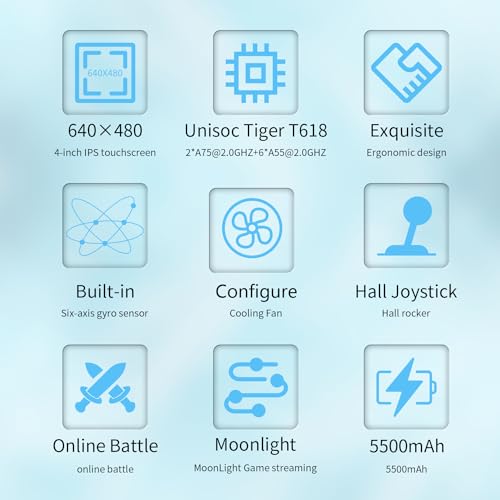 RG405V Video Handheld Game Console 4” IPS Touch Screen Android 12 T618 5500mAh Battery Portable Retro Player 5G WiFi Bluetooth Automatically Heat Dissipation 128G 3154 Games (RG405V-Wood Grain)