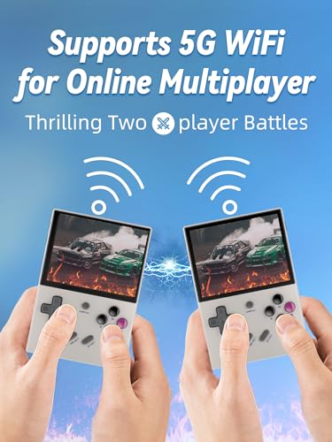 RG35XX Plus Linux Handheld Game Console 3.5'' IPS Screen, 35xx Plus with a 64G Card Pre-Loaded 6900 Games, RG35XX Plus Supports 5G WiFi Bluetooth HDMI and TV Output 3300mAh Battery