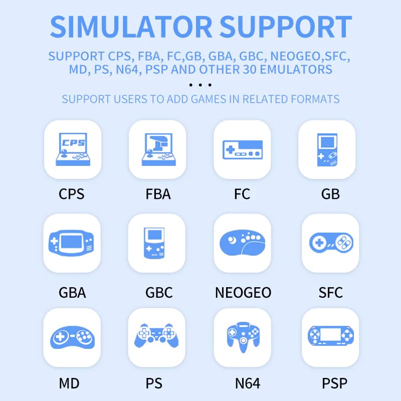 Powkiddy X55 Retro Handheld Game Console - 128Gb TF Card Pre-Installed with 20.000 Games - Linux System - Handheld Emulator 5.5-inch RGB Screen 4000 mAh Battery. Plug & Play Video Games