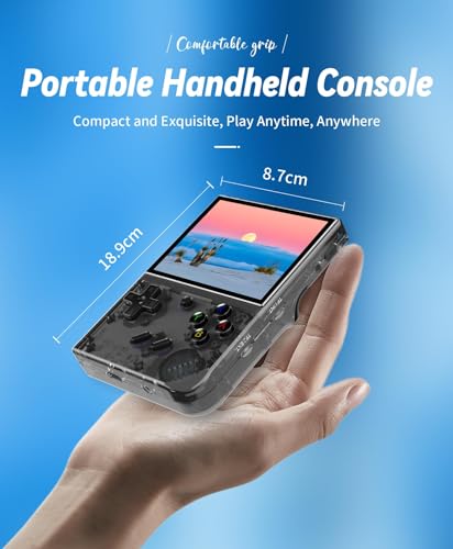 RG35XX Plus Handheld Game Console with Storage Bag, 3.5 in IPS Screen Linux OS 3300mAH Battery 64+128G TF Card with 10000+ Games, Support HDMI TV Output 5G WiFi Bluetooth 4.2