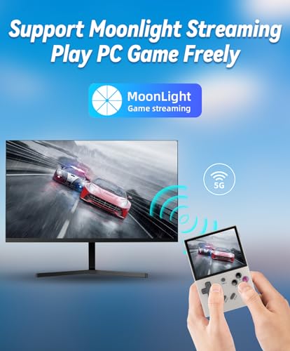 RG35XX Plus Linux Handheld Game Console 3.5'' IPS Screen, 35xx Plus with a 64G Card Pre-Loaded 6900 Games, RG35XX Plus Supports 5G WiFi Bluetooth HDMI and TV Output 3300mAh Battery