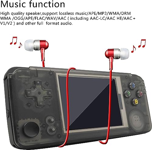 Handheld Game Console ,Retro Game Console OpenDingux Tony System , Built-in 3007 Classic Game Console 3 Inch IPS Screen Portable Video Game Console - Transparent Black