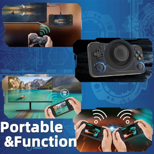 RG35XX H Handheld Game Console 3.5-in IPS Screen H700 3300mAh RG 35XX H Preinstalled Emulator System 64GB Black