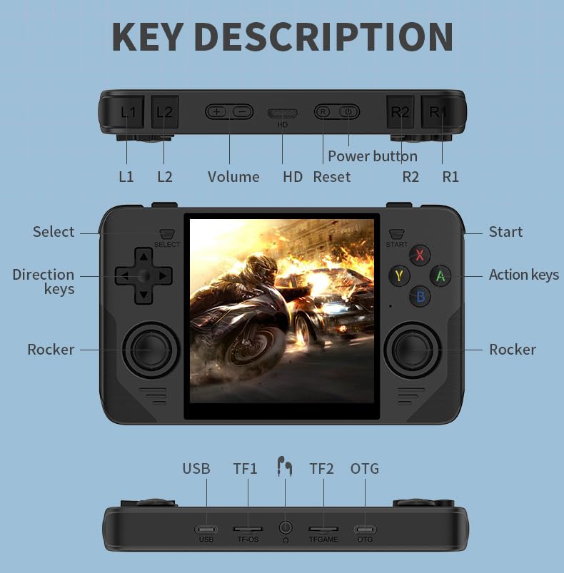 Powkiddy RGB30 Handheld Game Console - 20,000 Games, 4-inch HD Screen, RK3566 CPU, 16G+128G, WiFi/Bluetooth - Suitable for Kids and Adults,Yellow