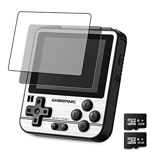 Haihuang RG280V Handheld Video Game with 64G TF Pre-Installed 5000 Classic Games Handheld Game Console 7 Hours Duration Silver