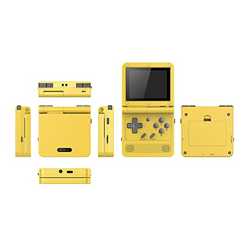 GoolRC Flip Handheld Console 3-inch IPS Screen Open System Game Console with 16G TF Card Built in 2000 Games Portable Mini Retro Game Console for Kids Yellow