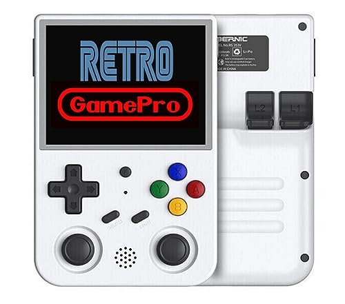 RG353V Handheld Game Console Support Dual OS Android 11+ Linux, 5G WiFi 4.2 Bluetooth RK3566 64BIT 64G TF Card 4450 Classic Games 3.5 Inch IPS Screen 3500mAh Battery (Anbernic RG353V White)