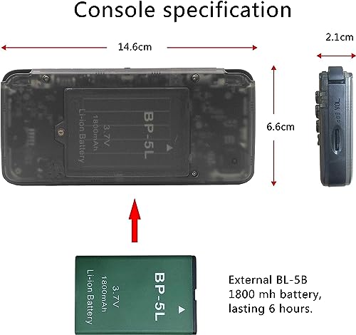 Handheld Game Console ,Retro Game Console OpenDingux Tony System , Built-in 3007 Classic Game Console 3 Inch IPS Screen Portable Video Game Console - Transparent Black