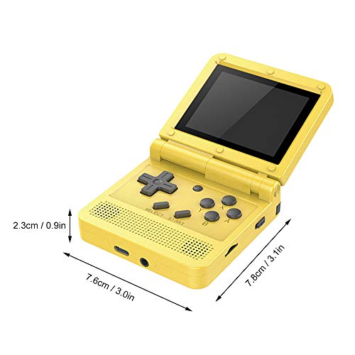 GoolRC Flip Handheld Console 3-inch IPS Screen Open System Game Console with 16G TF Card Built in 2000 Games Portable Mini Retro Game Console for Kids Yellow
