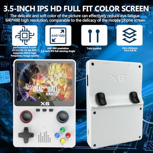 Handheld Retro Game Console with 32G TF Card ,Preloaded 10,000+ Games, Retro Gaming Console Supported 11 Emulators 3.5-inch IPS Screen (White)