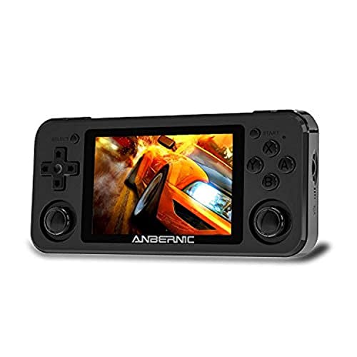 RG351P Handheld Game Console, Retro Game Console Open Linux Tony System RK3326 Chip 64G TF Card 2500 Classic Games 3.5 Inch IPS Screen 3500mAh Battery (Black)