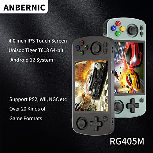 RG405M Retro Handheld Game Console , Aluminum Alloy CNC Android 12 System 4.0 Inch IPS Touch Screen with 128G TF Card 3172 Games Compatible with 5G WiFi and Bluetooth 5.0 (Black)