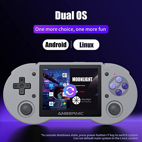 ANBERNIC RG353P Handheld Game Console Support 5G WiFi 4.2 Bluetooth Dual OS +Android 11, Linux RK3566 64BIT 64G TF Card 4452 Classic Games 3.5 Inch IPS Screen 3500mAh Battery