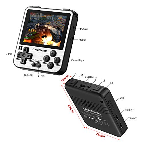 Haihuang RG280V Handheld Video Game with 64G TF Pre-Installed 5000 Classic Games Handheld Game Console 7 Hours Duration Silver