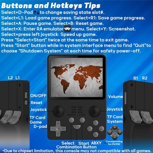 RGB20S Handheld Game Console 3.5 inch Retro Games Consoles Hand-held Classic Emulator Preinstalled 16GB+64GB Black