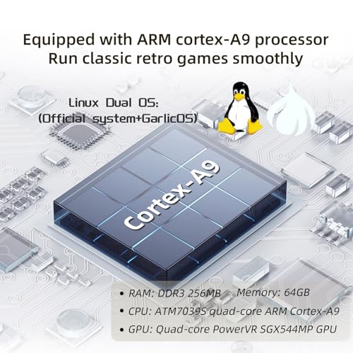 RG35XX Retro Handheld Game Console Dual System Garlic OS and Linux System 3.5 in IPS Screen Built-in 64G TF Card with 6800 Games 2600 mAh Battery Support HDMI TV Output (Transparent Purple)…