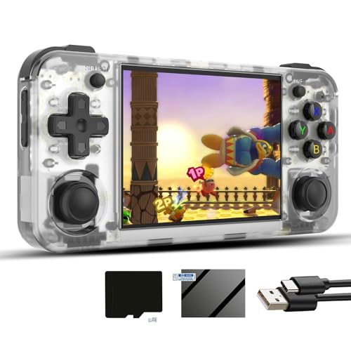 RG35XX H Linux Retro Handheld Game Console 35xx H with a 64G Card Pre-Loaded 5570 Games,RG35XXH 3.5'' IPS Screen Supports 5G WiFi Bluetooth HDMI and TV Output (ANBERNIC RG35XX H-White-New)