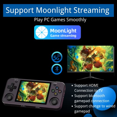 RG353M Handheld Game Console Aluminum Alloy CNC Support Dual OS Android 11+ Linux, 5G WiFi 4.2 Bluetooth 3.5 Inch IPS Multi-Touch Screen 64G TF Card 4420+ Classic Games