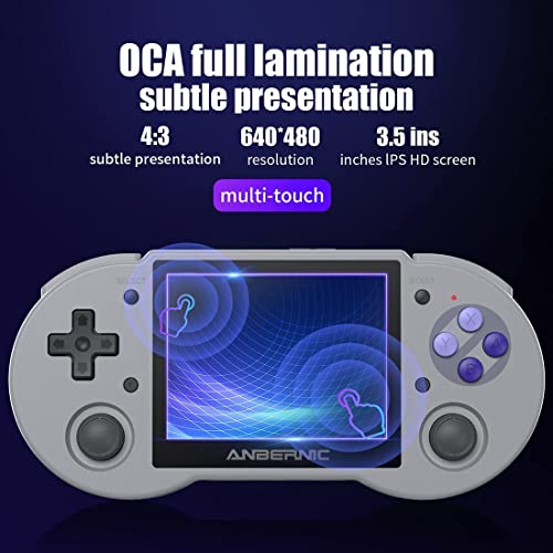 ANBERNIC RG353P Handheld Game Console Support 5G WiFi 4.2 Bluetooth Dual OS +Android 11, Linux RK3566 64BIT 64G TF Card 4452 Classic Games 3.5 Inch IPS Screen 3500mAh Battery