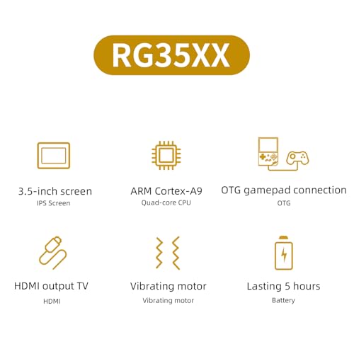 RG35XX Retro Handheld Game Console Dual System Garlic OS and Linux System 3.5 in IPS Screen Built-in 64G TF Card with 6800 Games 2600 mAh Battery Support HDMI TV Output (Transparent Purple)…