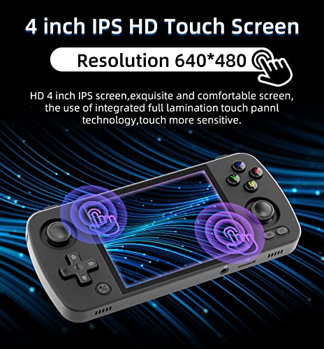 RG405M Retro Handheld Game Console , Aluminum Alloy CNC Android 12 System 4.0 Inch IPS Touch Screen with 128G TF Card 3172 Games Compatible with 5G WiFi and Bluetooth 5.0 (Black)