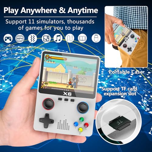 Handheld Retro Game Console with 32G TF Card ,Preloaded 10,000+ Games, Retro Gaming Console Supported 11 Emulators 3.5-inch IPS Screen (White)