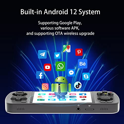 RG405M Retro Handheld Game Aluminum Alloy, Android 12 Built-in 128G TF Card 3172 Games,4 inch IPS Touch Screen with Game Front-end,RG405M Supports OTA Wireless Upgrade