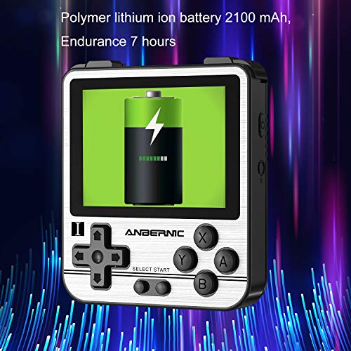 Haihuang RG280V Handheld Video Game with 64G TF Pre-Installed 5000 Classic Games Handheld Game Console 7 Hours Duration Silver