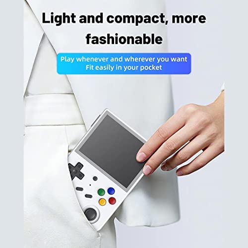 RG353V Handheld Game Console Support Dual OS Android 11+ Linux, 5G WiFi 4.2 Bluetooth RK3566 64BIT 64G TF Card 4450 Classic Games 3.5 Inch IPS Screen 3500mAh Battery (Anbernic RG353V White)