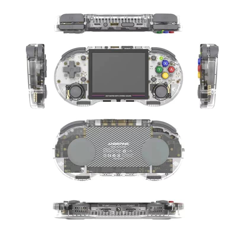 RG353PS Plug & Play Video Games 128G Tf Card Built-in 9000+ Games,RG353PS Handheld Game with 3.5-inch IPS Screen Supports HDMI Multimedia Network Playback,Bluetooth Gamepad (Anbernic RG353PS White)