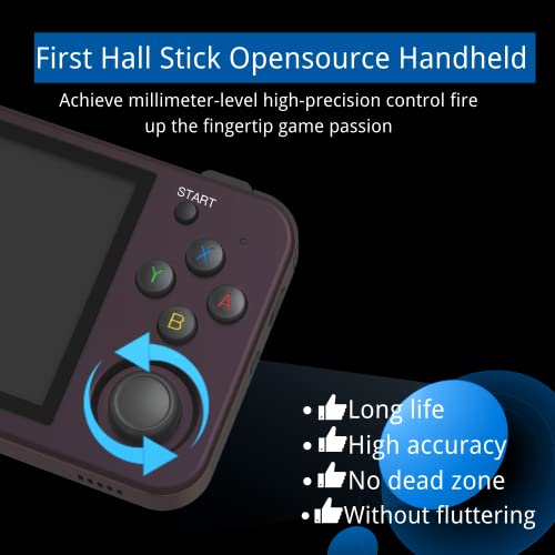 RG353M Handheld Game Console Aluminum Alloy CNC Support Dual OS Android 11+ Linux, 5G WiFi 4.2 Bluetooth 3.5 Inch IPS Multi-Touch Screen 64G TF Card 4420+ Classic Games