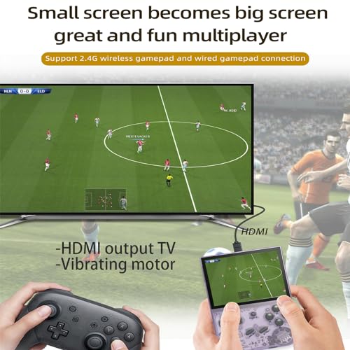 RG35XX Retro Handheld Game Console Dual System Garlic OS and Linux System 3.5 in IPS Screen Built-in 64G TF Card with 6800 Games 2600 mAh Battery Support HDMI TV Output (Transparent Purple)…
